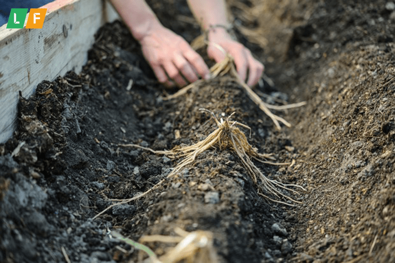 Các bước trồng măng tây bằng rễ